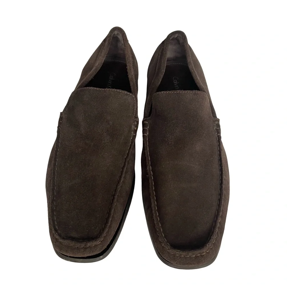 Calvin Klein Dale Brown Suede Slip on Loafers. Like new. Size 11